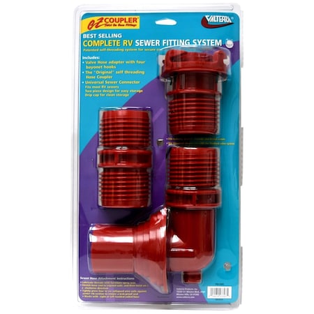 Valterra EZ COUPLER 3-PIECE SYSTEM, RED, CARDED F02-3303